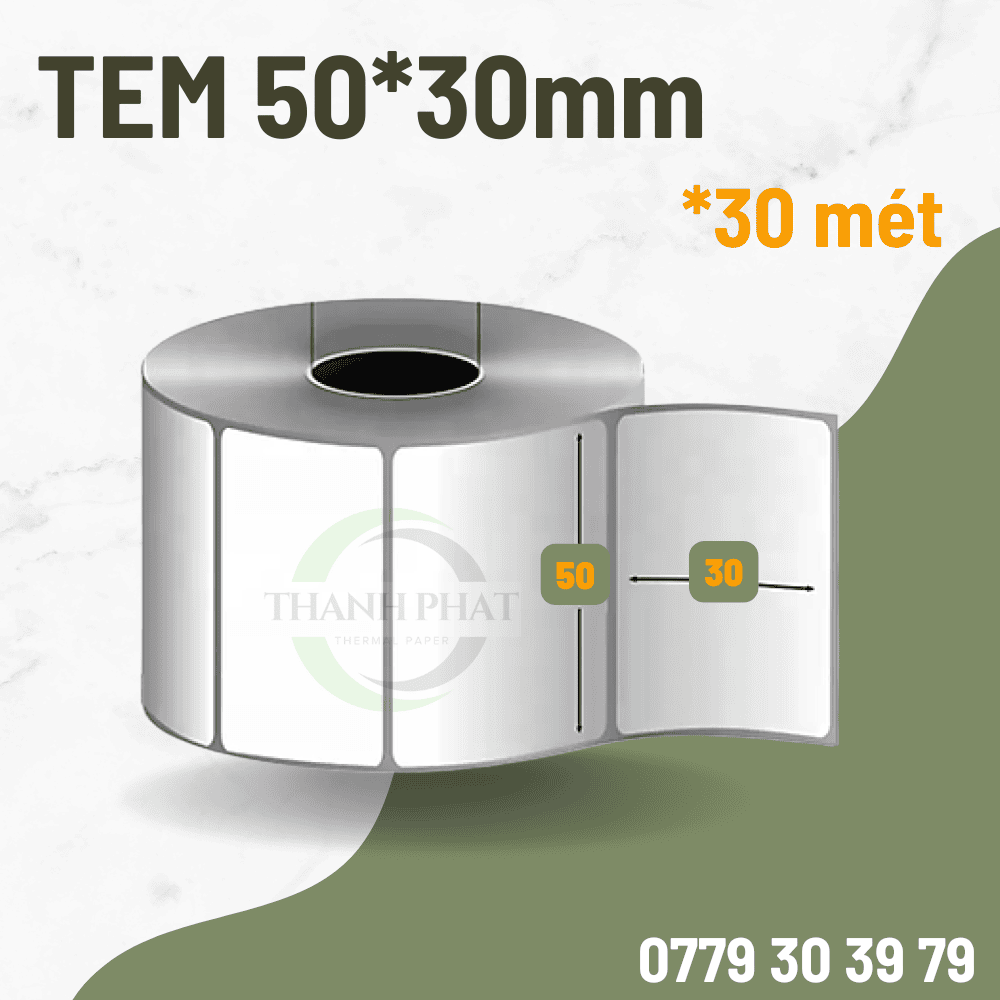 tem in nhiệt 50x30mm