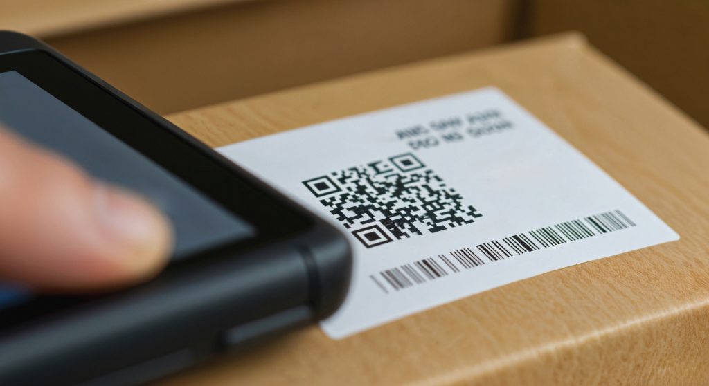 scanning qr code package delivery tracking